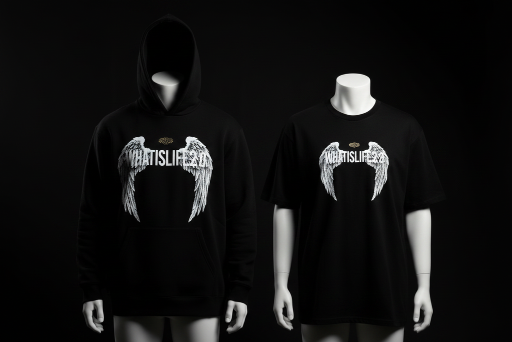 Black Hoodie & Tee - Pair Shot