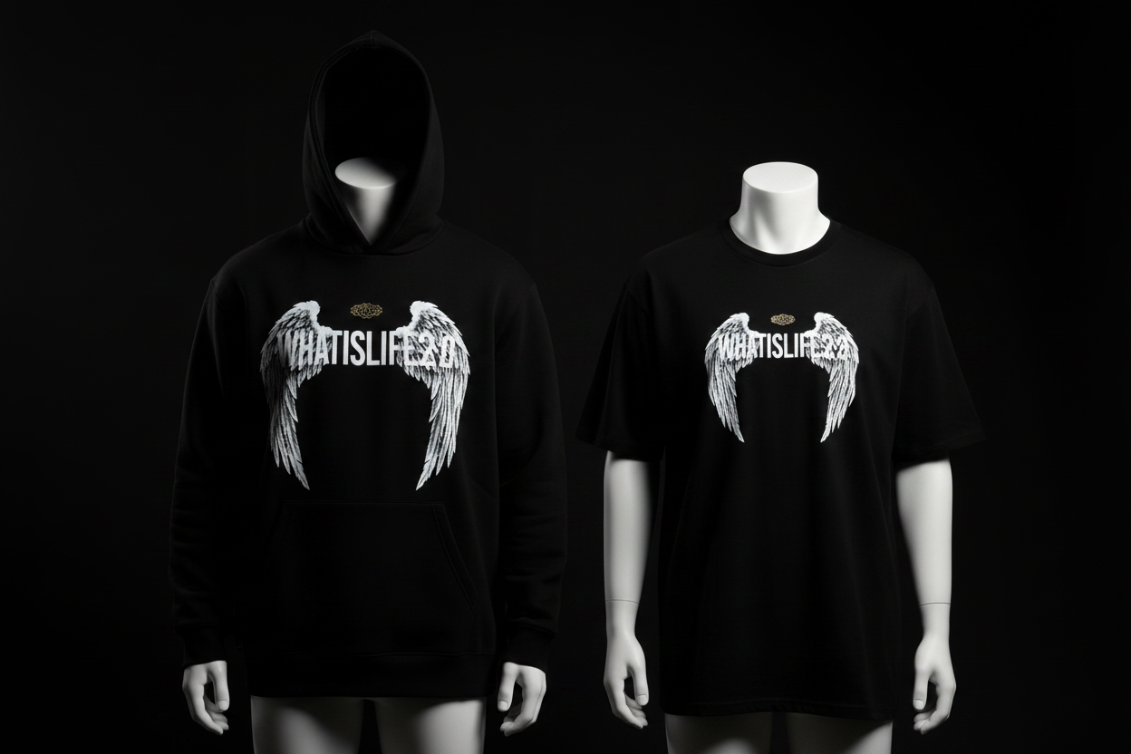 Black Hoodie & Tee - Pair Shot