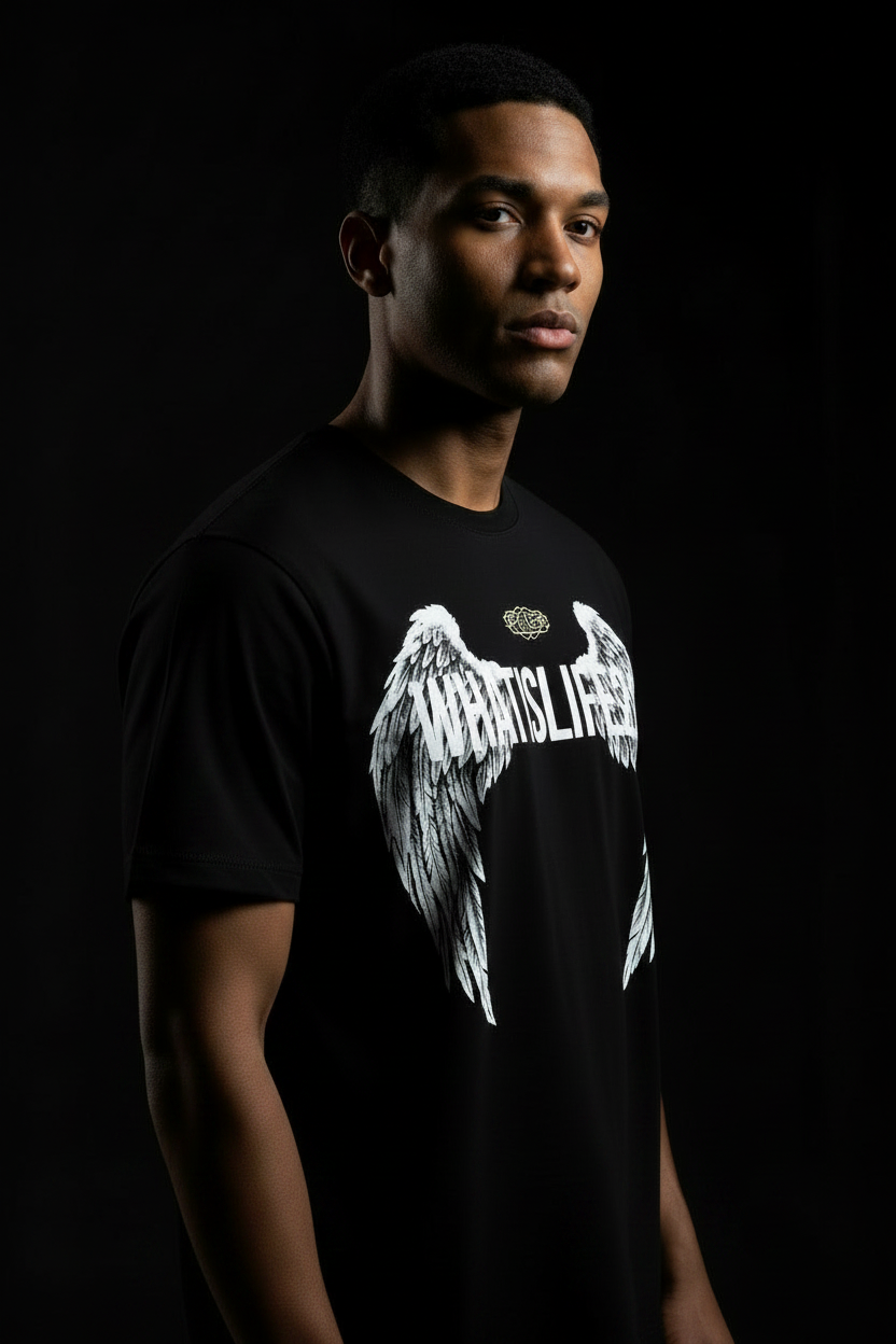 Black Tee - Three Quarter