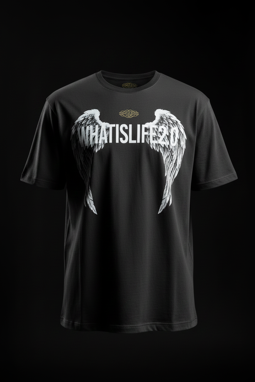 WHATISLIFE2.0 Grey Tee - Ghost Mannequin Front