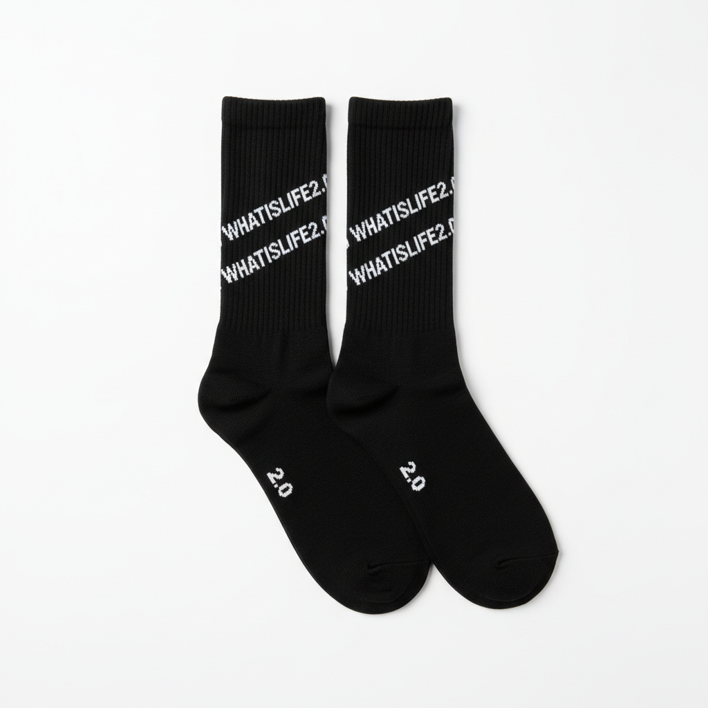 WHATISLIFE2.0 Black Socks