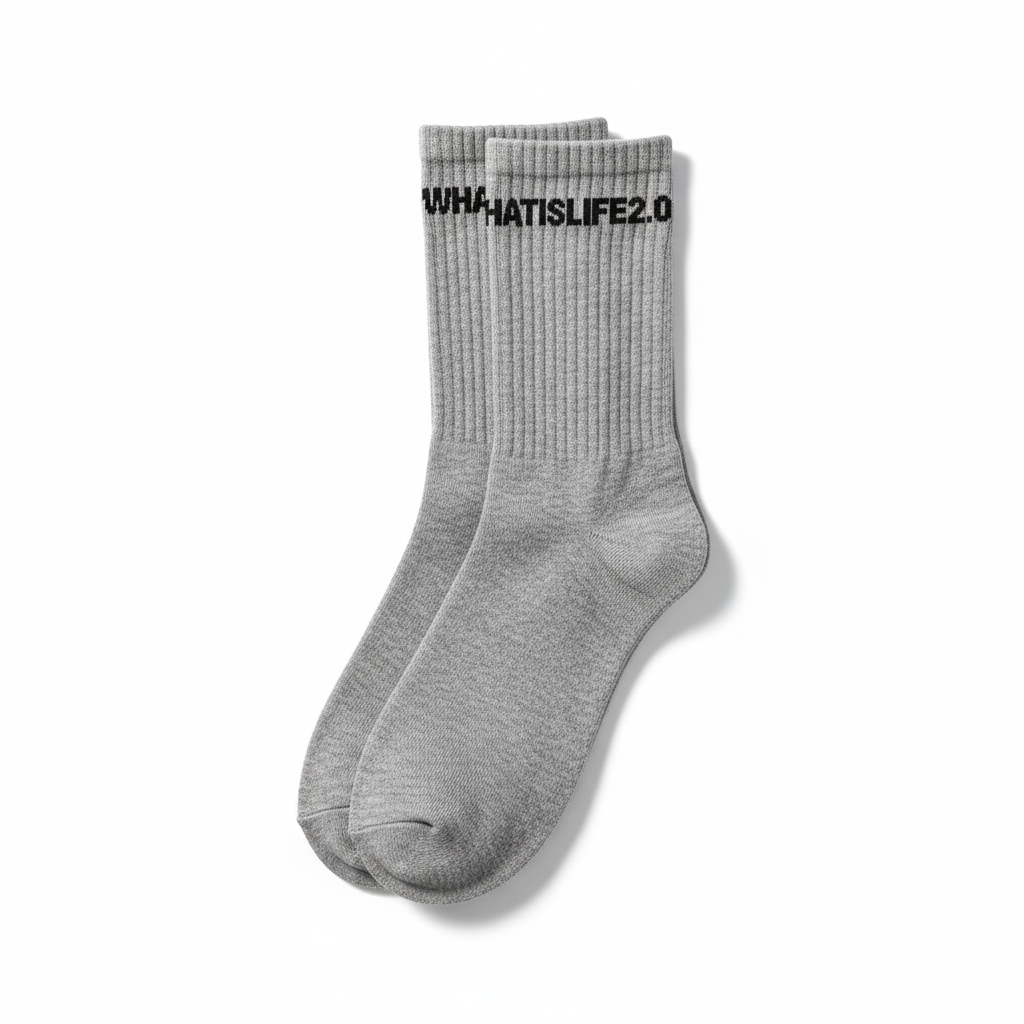 WHATISLIFE2.0 Grey Socks