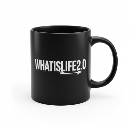 WHATISLIFE2.0 Black Mug