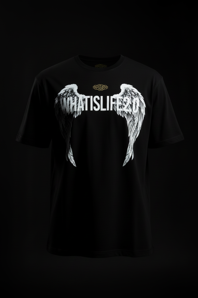 WHATISLIFE2.0 White Tee - Ghost Mannequin Front
